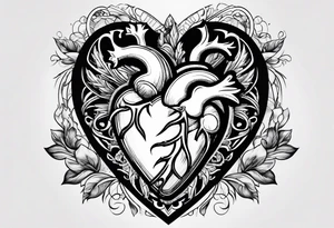 Heart with the letters SM tattoo idea