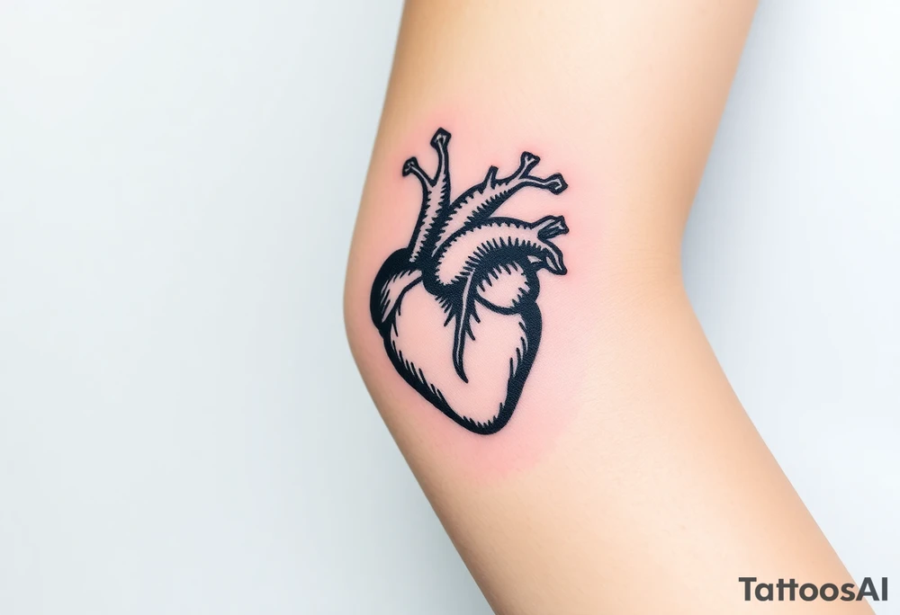 medieval heart woodcut tattoo idea