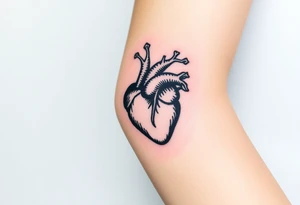 medieval heart woodcut tattoo idea
