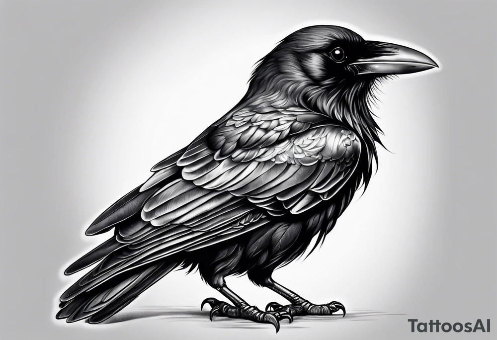 Baby raven tattoo idea