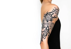 shaman style mytical mandala tattoo idea