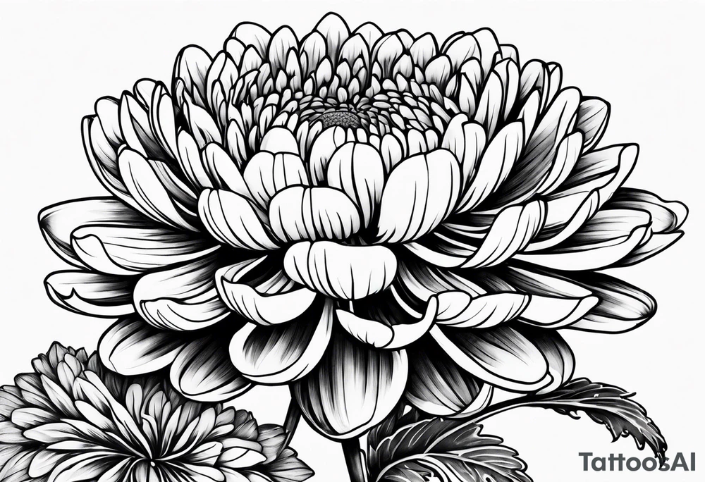 single chrysanthemum flower tattoo idea