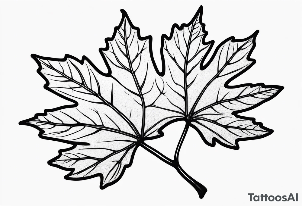 single maple leaf tattoo idea