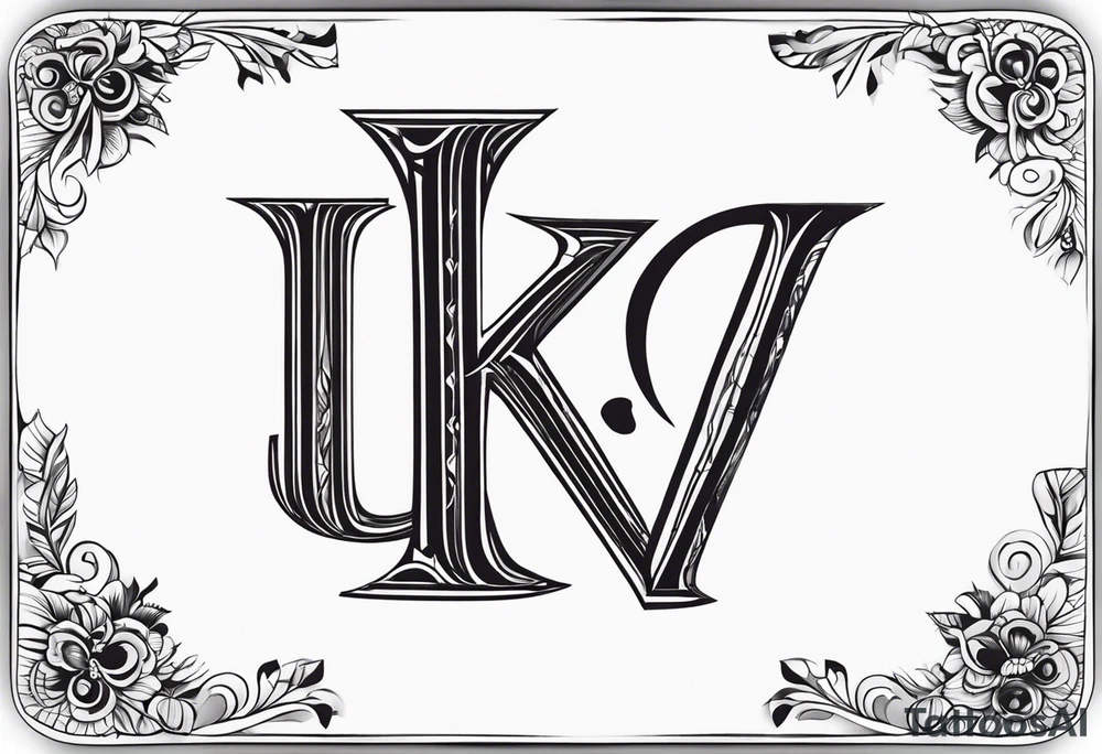 Starting with letter KV tattoo idea