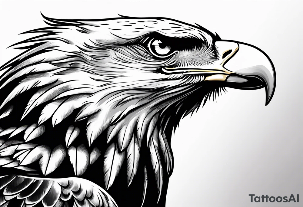 Bald eagle flying tattoo idea