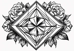 Big diamonds and flowers tattoo idea