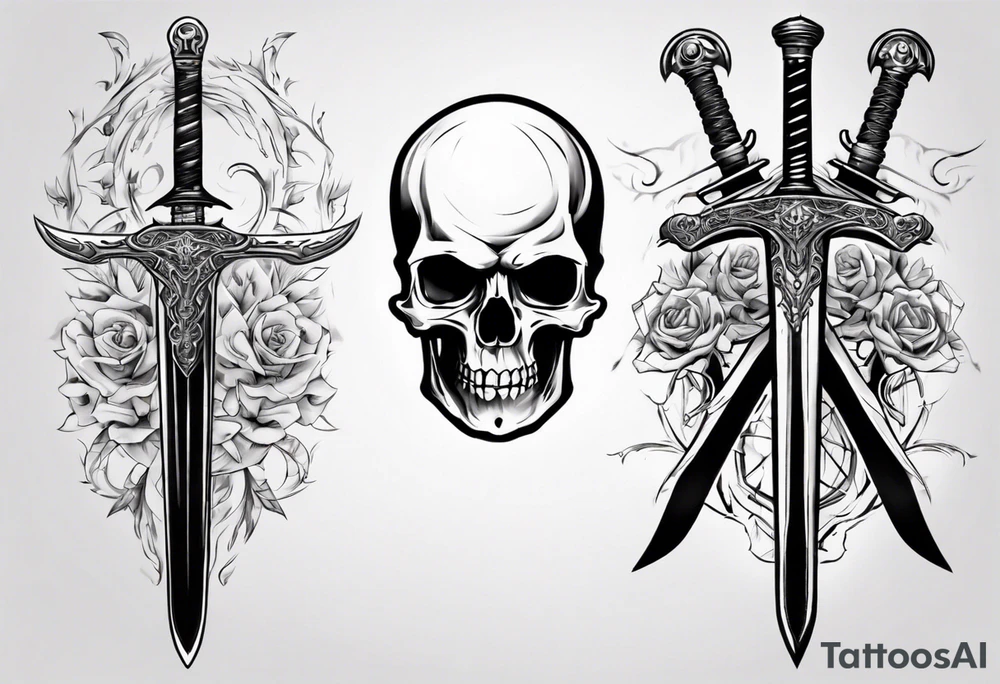 sword skull guard tattoo idea