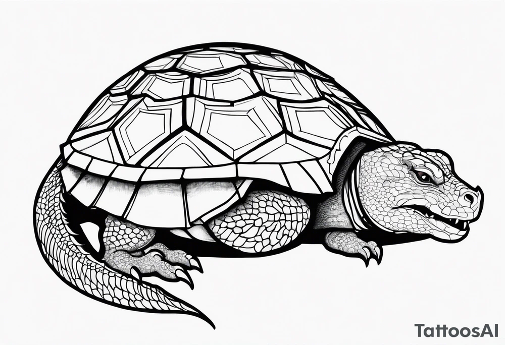 dragon with turtle shell tattoo idea