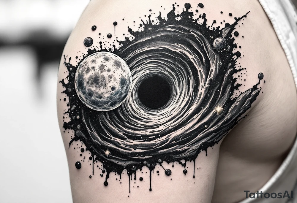 2 different universe's on each side of a black hole tattoo idea 2 different universe's on each side of a black hole tattoo idea