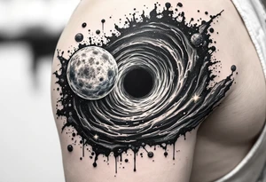 2 different universe's on each side of a black hole tattoo idea