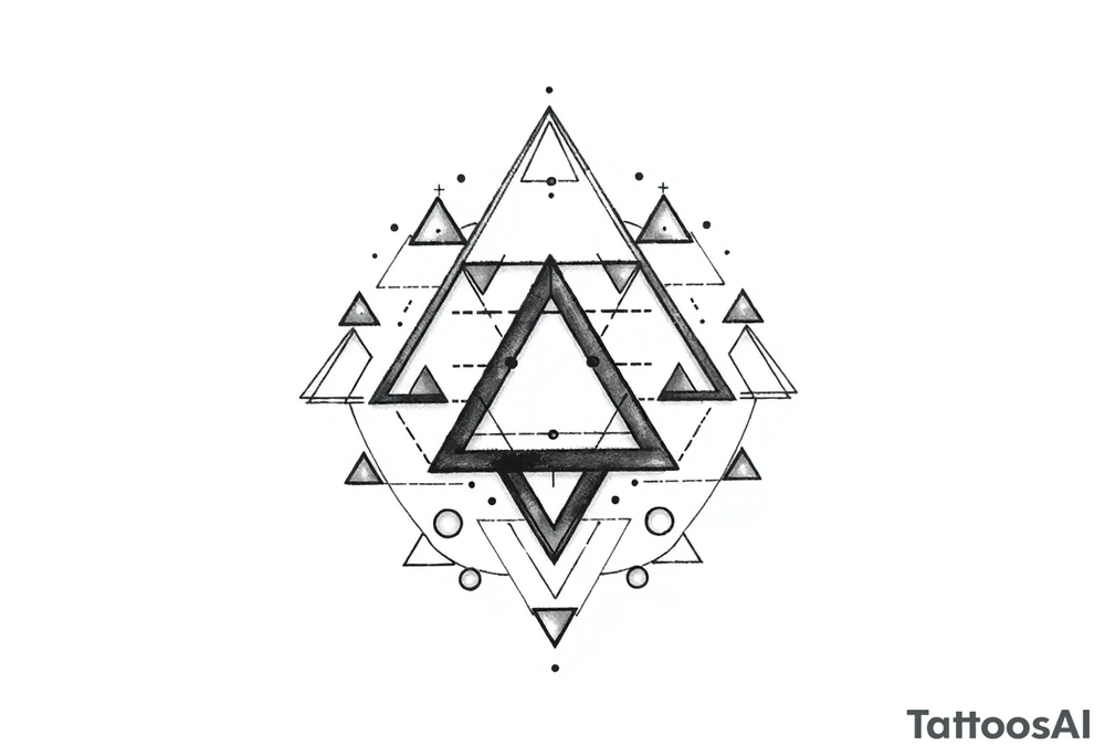 Geometric, triangles, lines, circles back tattoo tattoo idea