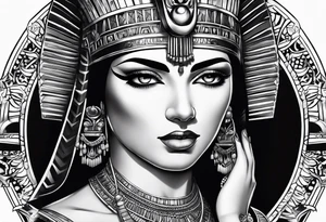 Cleopatra's face semi realism tattoo idea