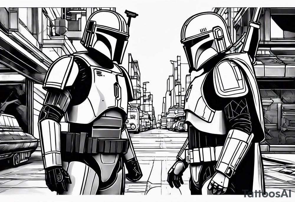 Love, Death & Robots, star wars, mandalorian tattoo idea