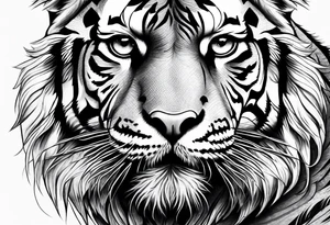 Tiger with owl eyes tattoo idea