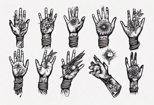 a hand with rope tattoo idea