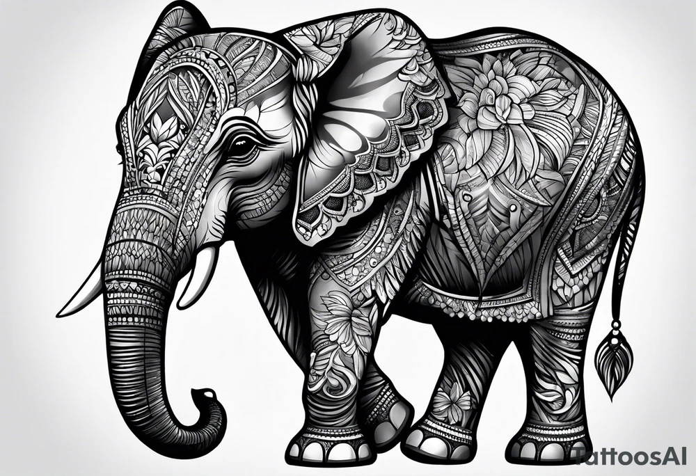 baby elephant tattoo idea