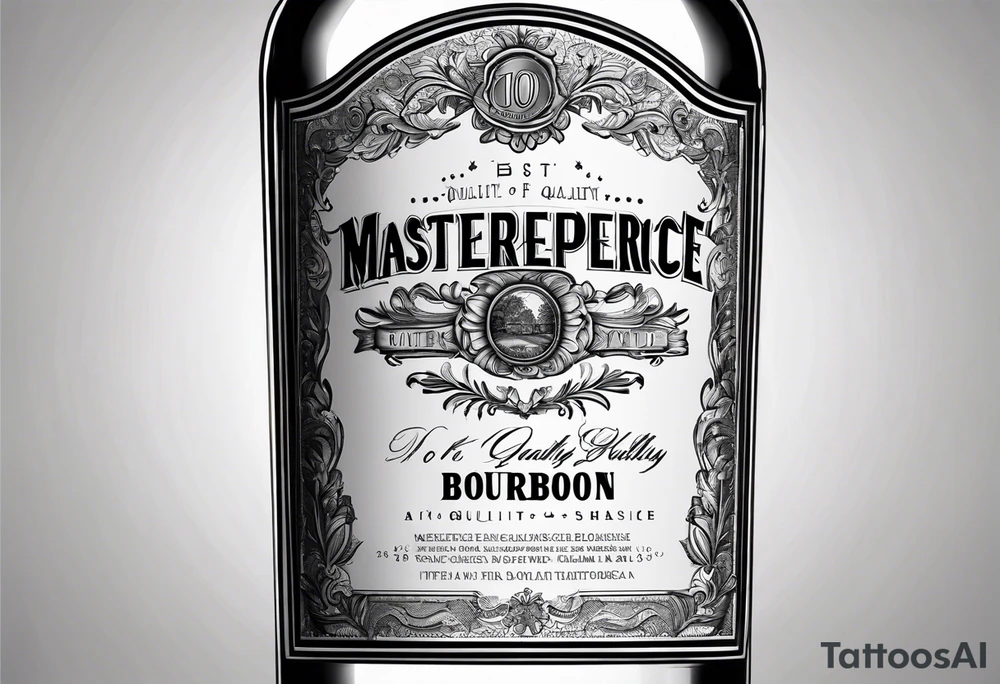 bottle of bourbon with no decal on it tattoo idea