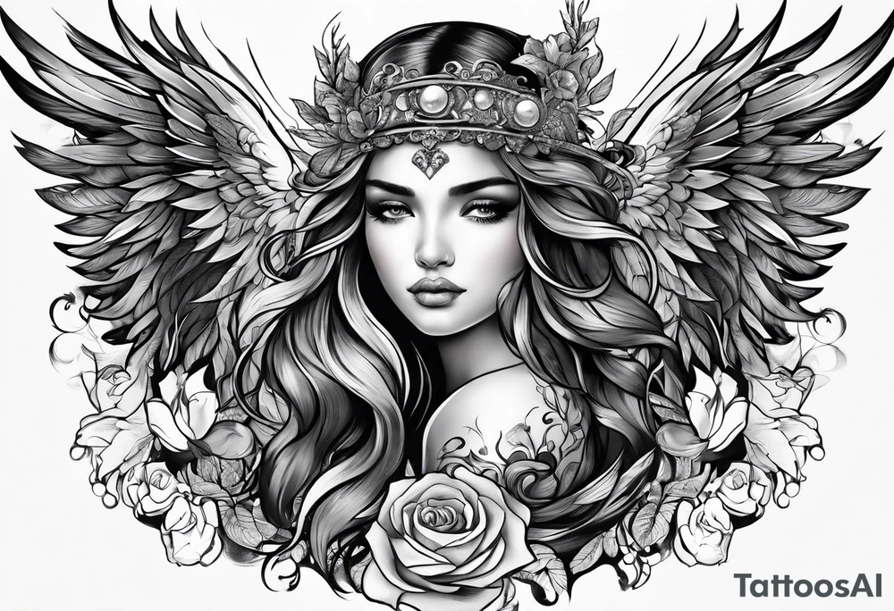 Angels 
Black and white tattoo idea