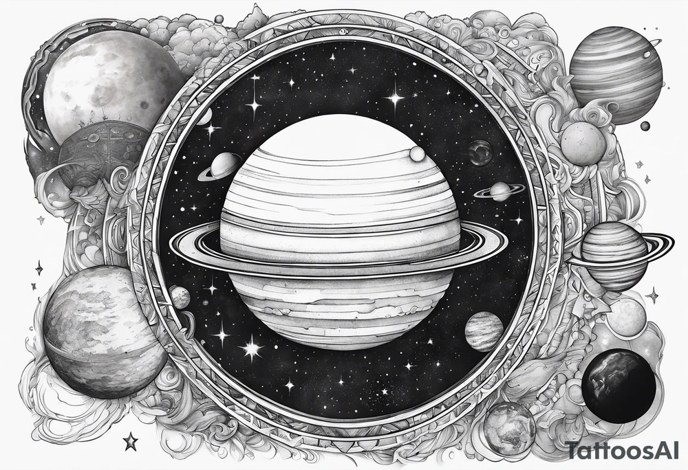 Space, city, planet. tattoo idea