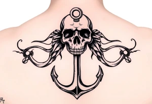 anchor and skull tattoo idea