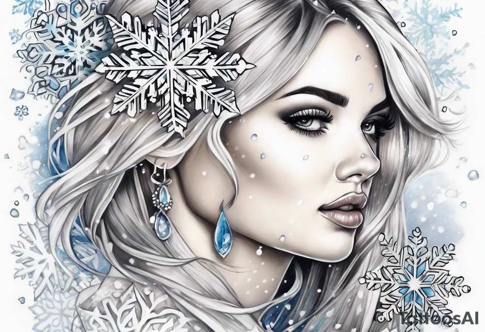 snowflakes falling tattoo idea