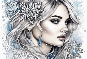 snowflakes falling tattoo idea