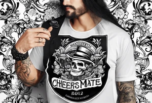 Cheers Mate text, armband +Cancer Ribbon tattoo idea