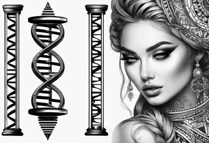 detailed DNA double helix realistic tattoo idea