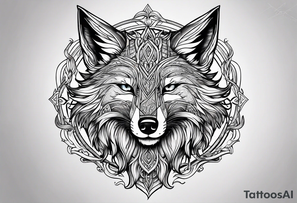 Viking fox tattoo idea