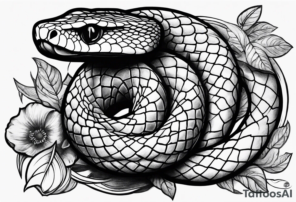 A snake with forbidden apple tattoo idea