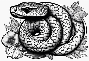 A snake with forbidden apple tattoo idea