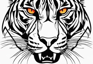 Angry panther facing slightly left with red-orange eyes tattoo idea