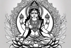 goddess lakshmi tattoo idea