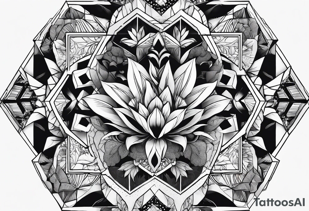 black hexagon power tattoo idea