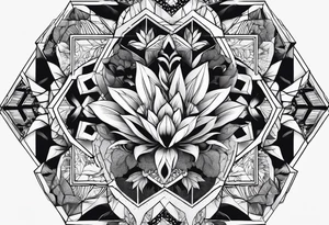 black hexagon power tattoo idea