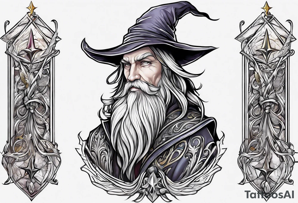 wizard with staff tattoo idea
