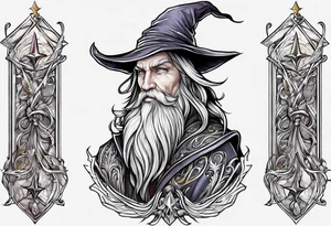wizard with staff tattoo idea
