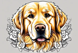 dark colored golden retriever with a light colored yellow lab tattoo idea