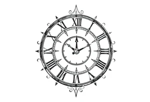 roman numerals with clock tattoo idea