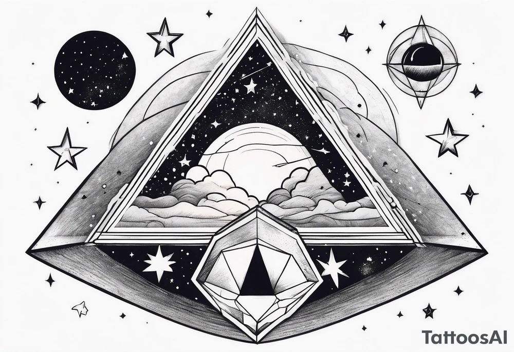 a prism with universe inside tattoo idea