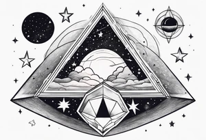 a prism with universe inside tattoo idea