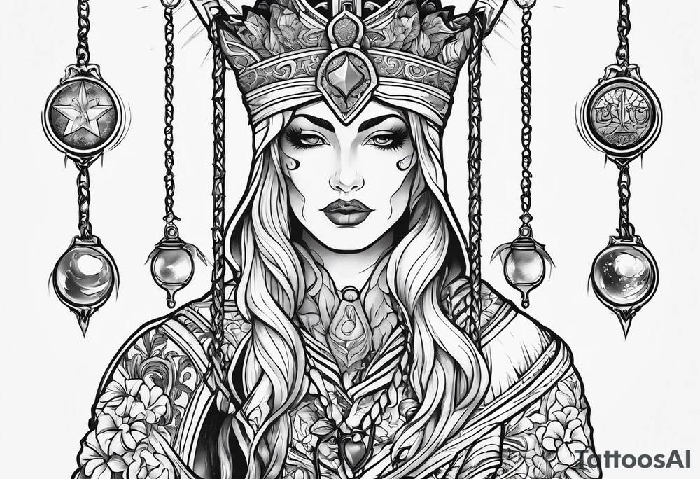 Neo traditional hanged man tarot tattoo idea