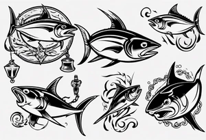 tuna with hook tattoo idea