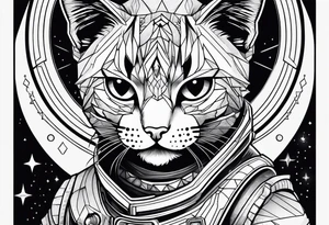 cat, outer space, sleeve tattoo tattoo idea