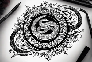 Trident with snake tattoo idea