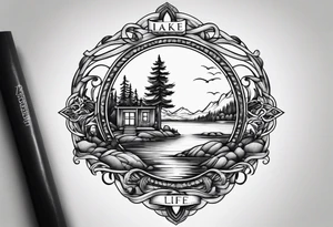 Lake life infinity sign tattoo idea