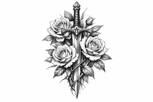 sword,roses. tattoo idea