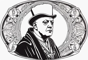 portrait of Aleister Crowley tattoo idea