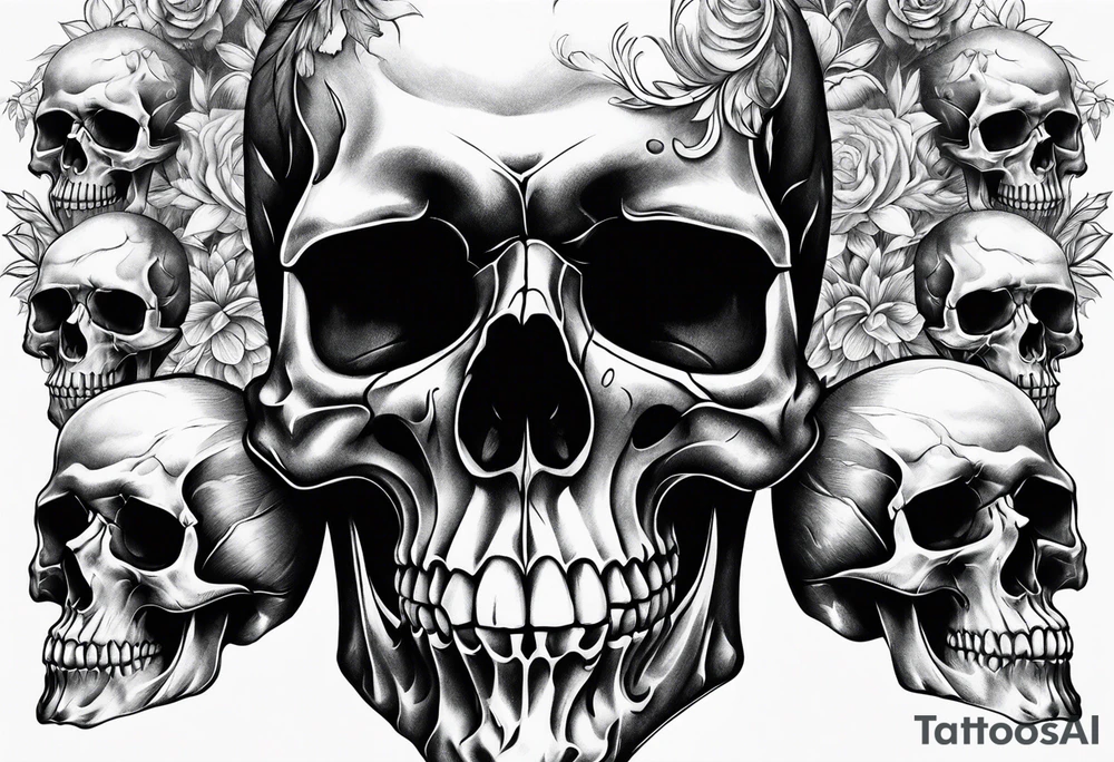 realistic skulls tattoo idea