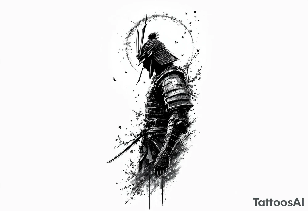 noble samurai warrior silhouette at sunset with cherry blossoms tattoo idea noble samurai warrior silhouette at sunset with cherry blossoms tattoo idea